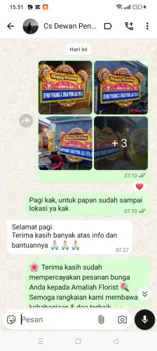 Testimonial Papan Bunga Pernikahan palopo